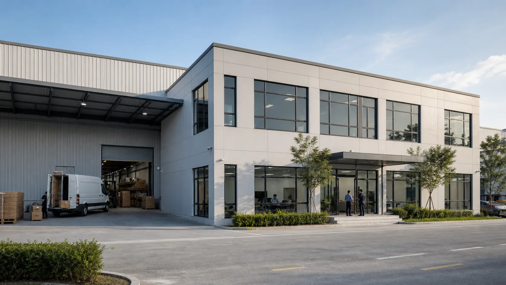 Industrial office and warehouse base for automation parts sourcing