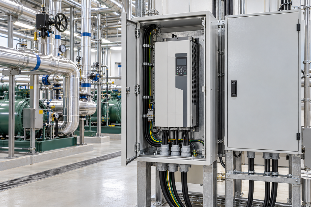 ABB ACS580 drive spare parts 2026 refrigeration plant enclosure illustration